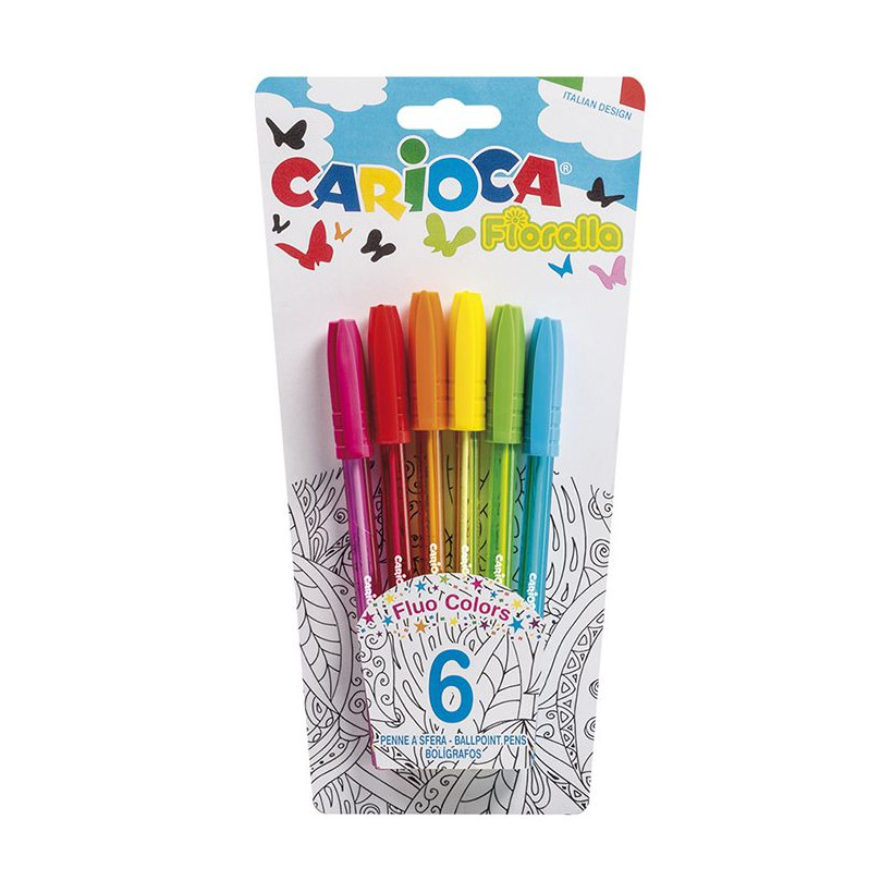 Στυλό Carioca Fiorella 6 Χρώματα Ballpoint 1.0mm  Carioca 42774 60-702