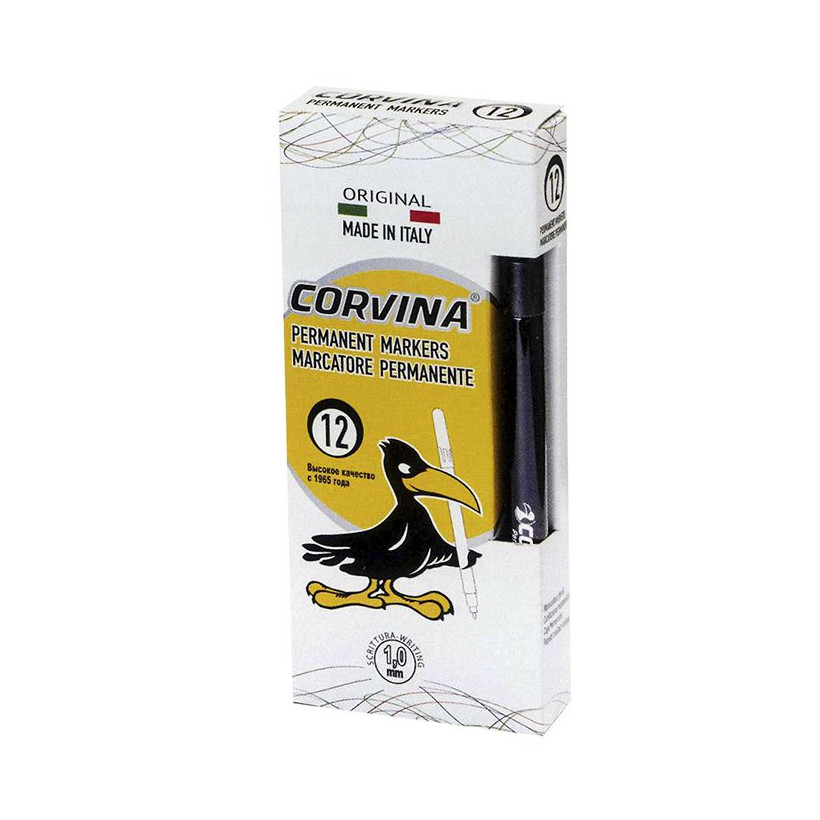 Μαρκαδοράκι Ανεξίτηλο Corvina 1mm  Carioca 42953-01 - 12 ΤΕΜ 60-739