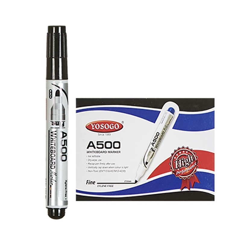 Μαρκαδόρος Ασπροπίνακα Yosogo 2.5mm  JustNote 80762 ΜΑΥΡΟ - 12 ΤΕΜ 60-742-BLC