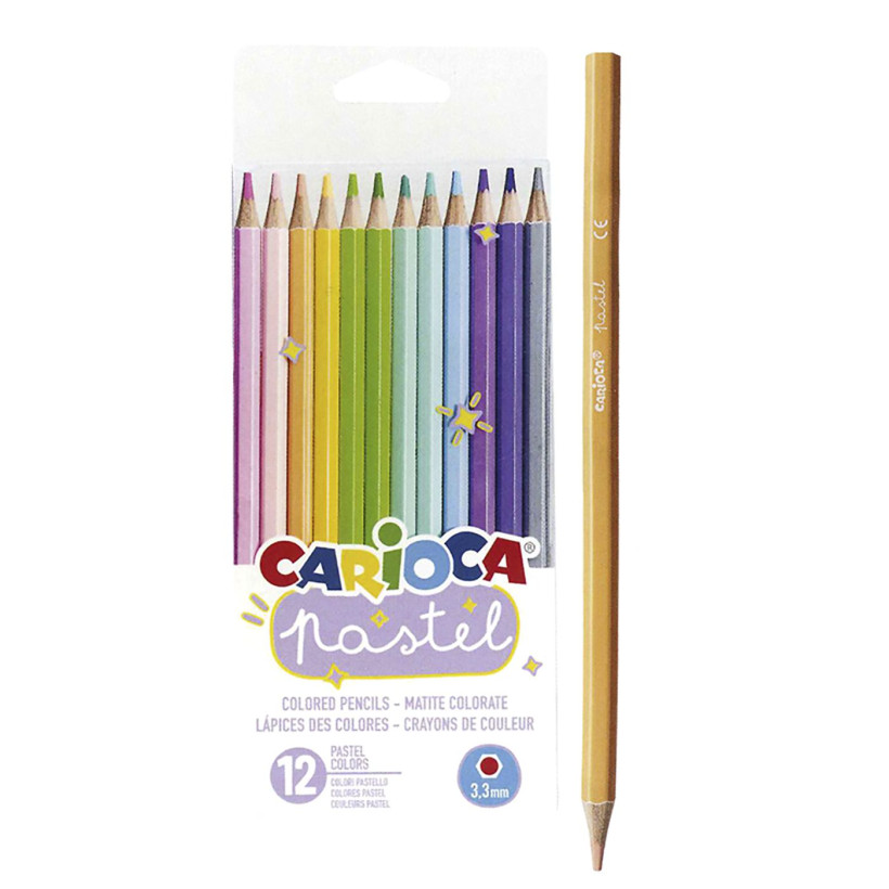 Ξυλομπογιές Carioca Pastel 12 Χρωμάτων  Carioca 43034 60-748
