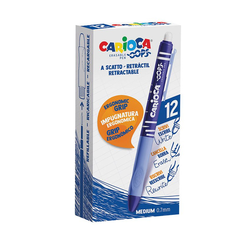 Στυλό που Σβήνει με Γόμα Τζελ 0.7mm  Carioca 43043/02 - 12 ΤΕΜ 60-771