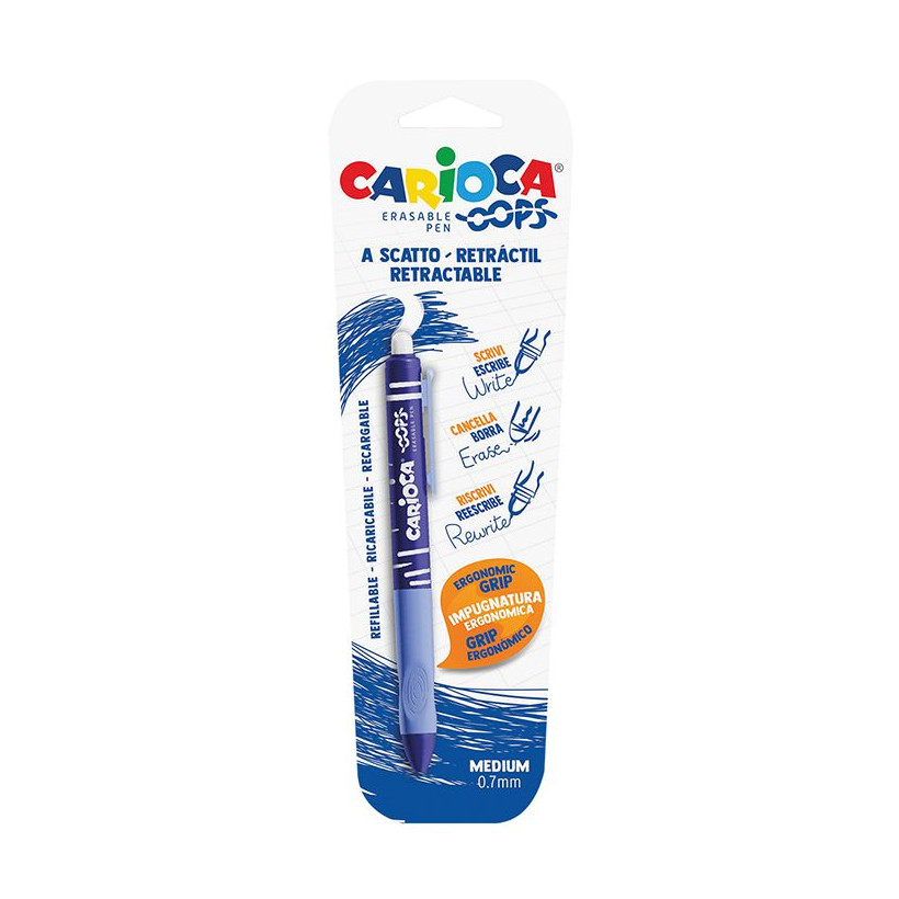 Στυλό που Σβήνει με Γόμα Καρτέλα Τζελ 0.7mm  Carioca 41042/02 60-772
