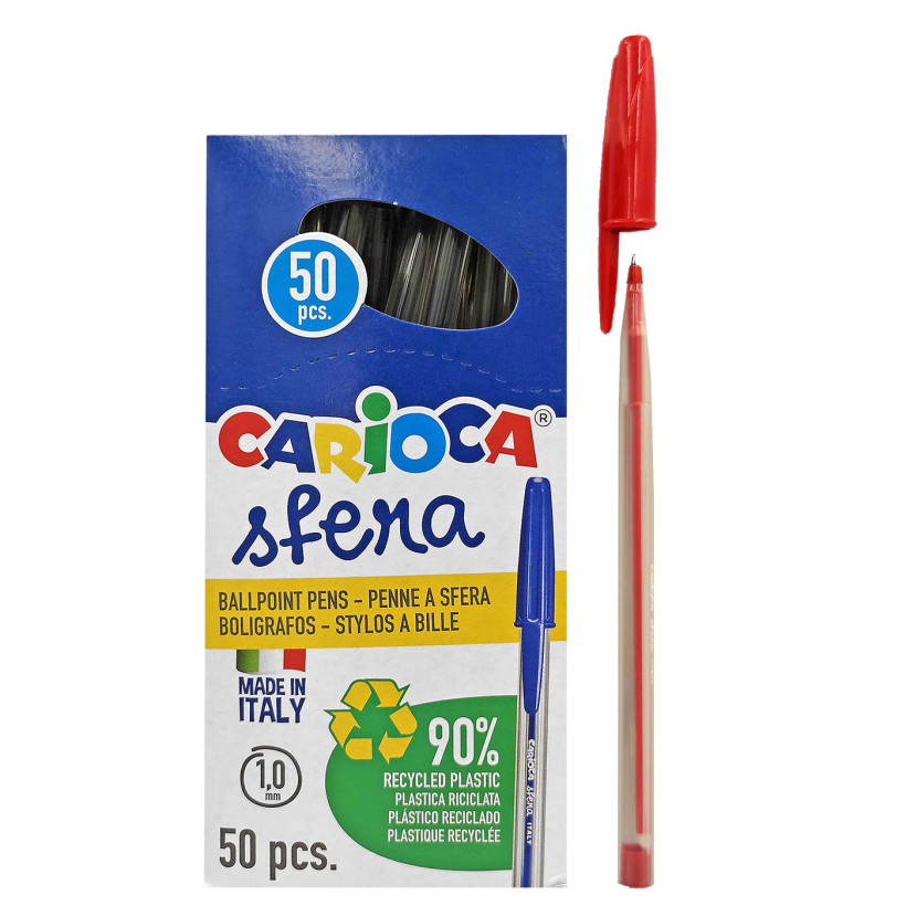 Στυλό Sfera box Carioca Ballpoint 1.0mm  Carioca 41643 ΚΟΚΚΙΝΟ - 50 ΤΕΜ 60-798-RED