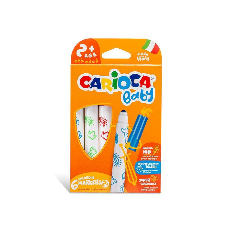 Carioca μαρκαδόροι Baby 6 χρώματα για παιδιά 2+ - 12 ΤΕΜ
