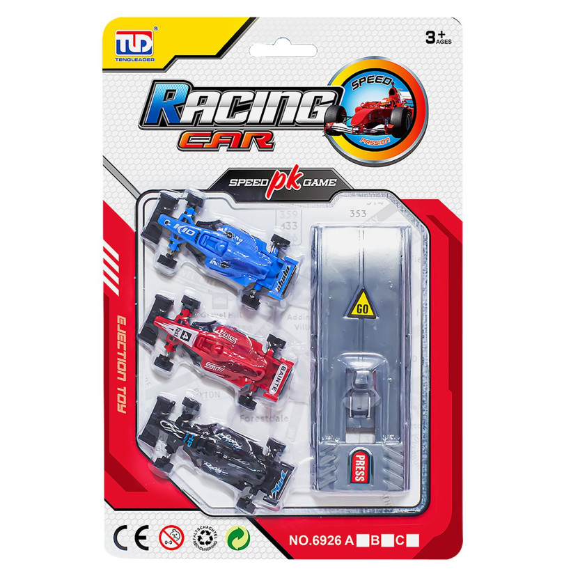 Σετ 3 Φόρμουλες Free Wheels με Εκτοξευτήρα 17x25x2cm ToyMarkt 88765 68-745