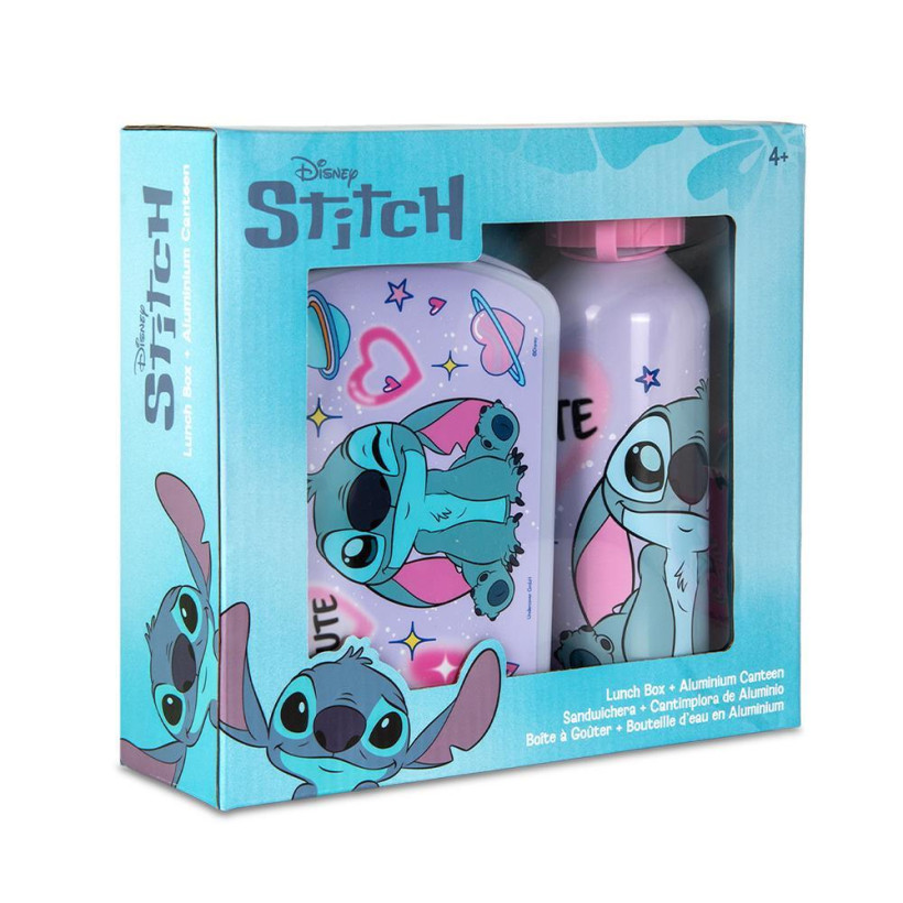 Σετ φαγητοδοχείο και παγούρι αλουμινίου Stitch 2τμχ.