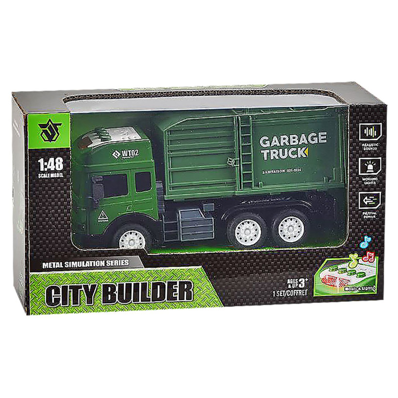 Die Cast Friction Σκουπιδιάρικο με φως + ήχο 27x15x10cm ToyMarkt 902244 70-2224