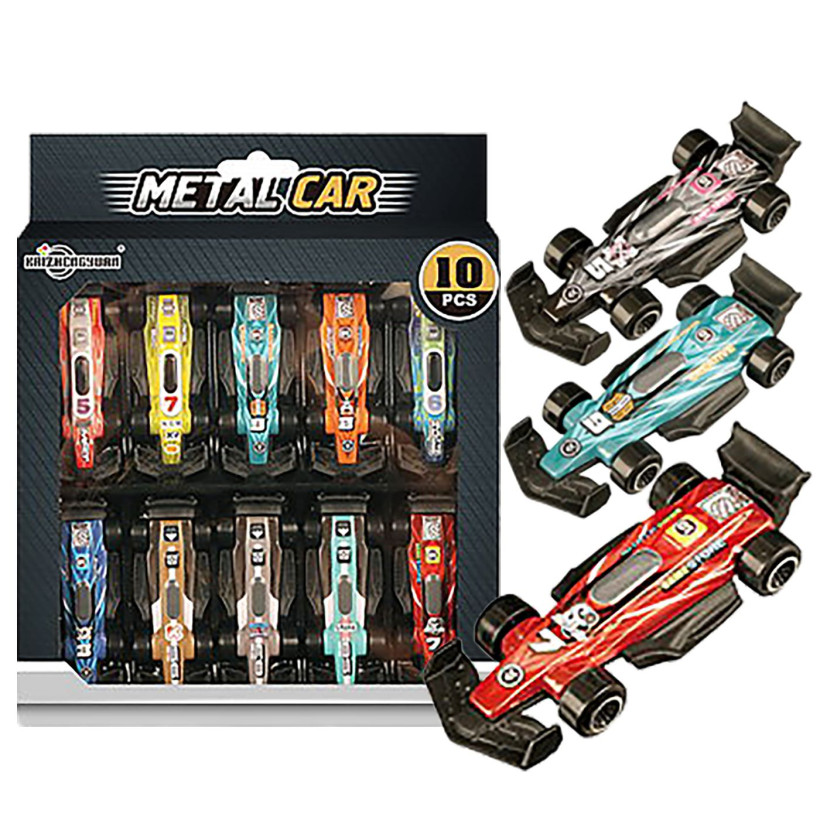 Αυτοκινητάκια Μεταλλικά Free Wheels 10τεμ 17x17cm ToyMarkt 902392 70-2372