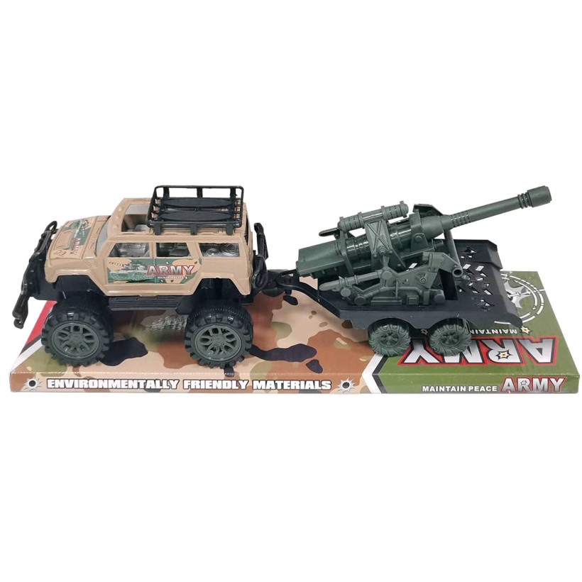 Τζιπ με Στρατιωτικό Όχημα Friction & Free Wheel 39x12,5x12cm ToyMarkt 902396 70-2376