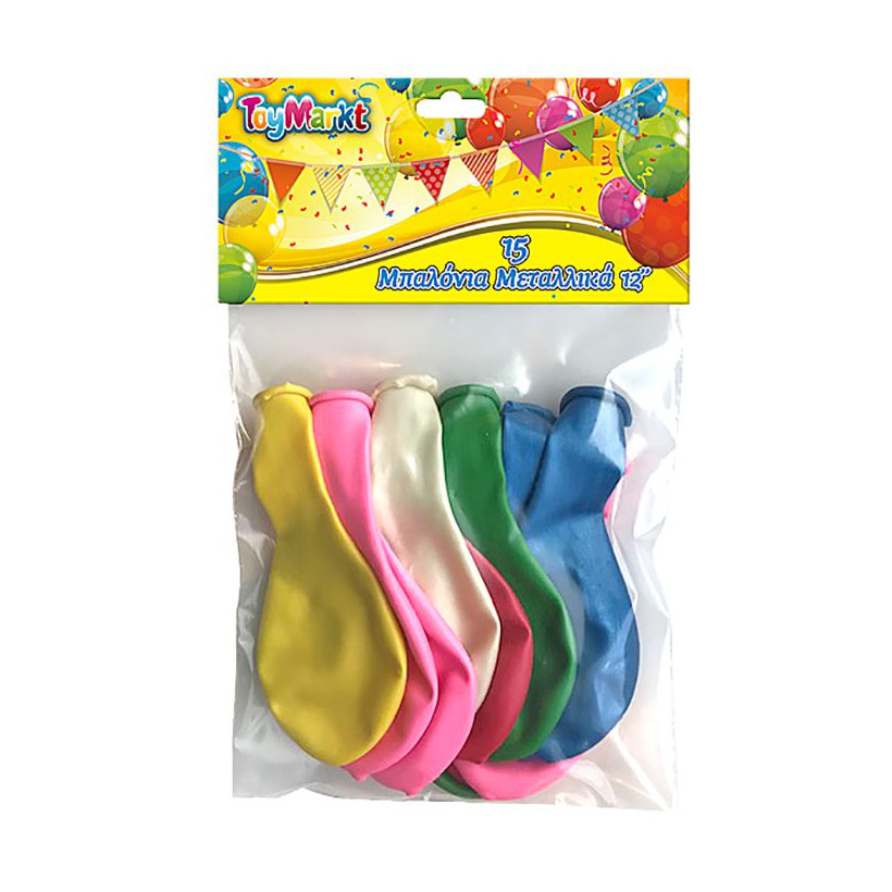 Μεταλλικά Μπαλόνια 12" 15τεμ 30cm ToyMarkt 911263 71-1243