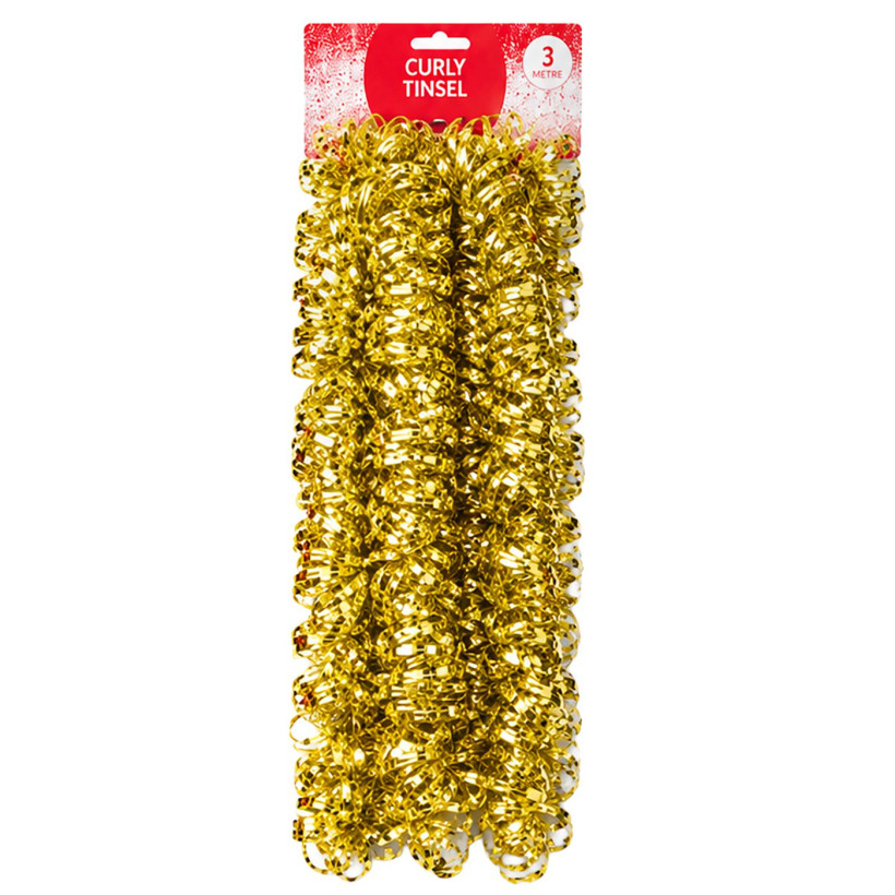 Γιρλάντα Tinsel Κατσαρή Χριστουγεννιάτικη 3m Bunny's 932347 Χρυσό 73-2327-GLD