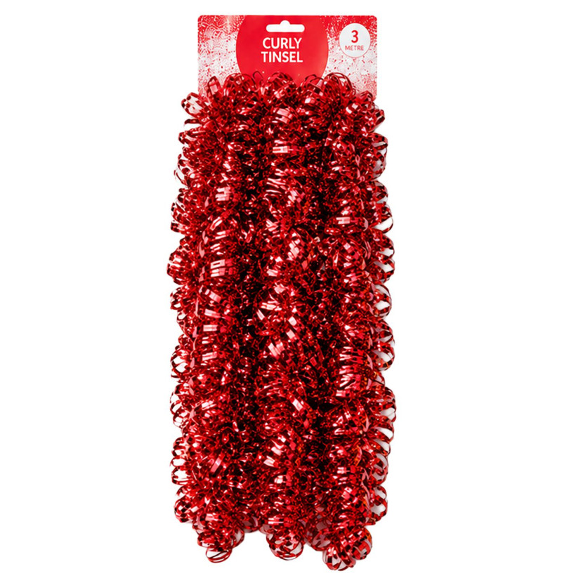 Γιρλάντα Tinsel Κατσαρή Χριστουγεννιάτικη 3m Bunny's 932347 Κόκκινο 73-2327-RED