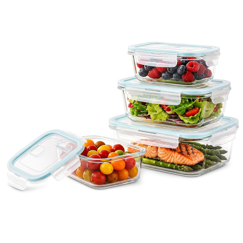 Φαγητοδοχεία Γυαλί Borosilicate σετ=4τεμ 1300ml /800ml /500ml /320ml Homie 1002216 80-2196