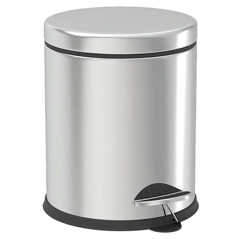 Κάδος Απορριμάτων Inox με Πεντάλ 5L 5lt (28x20,5cm) Homie 101991 81-971