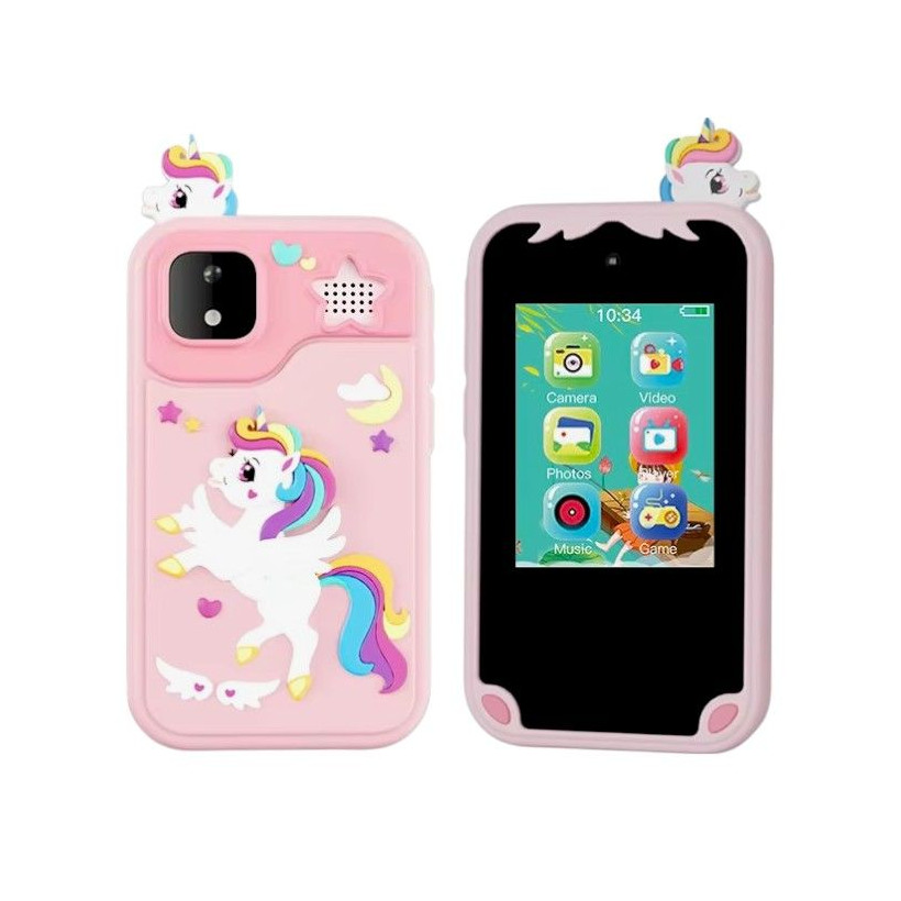 Παιδικό smartphone με κάμερα & παιχνίδια - D13 - 812860 - Pink