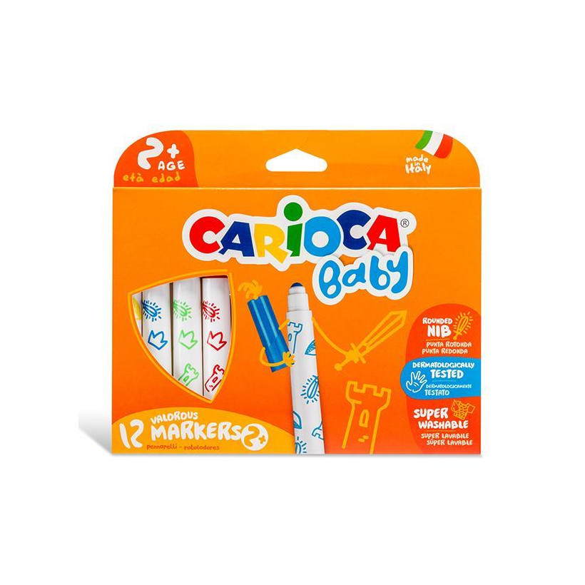 Carioca μαρκαδόροι Baby 12 χρώματα για παιδιά 2+ - 12 ΤΕΜ