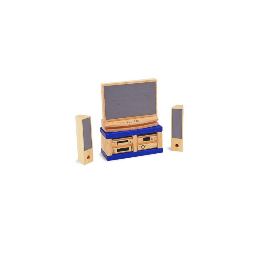 Pin Toys ξύλινη μινιατούρα αξεσουάρ κουκλόσπιτου home theater