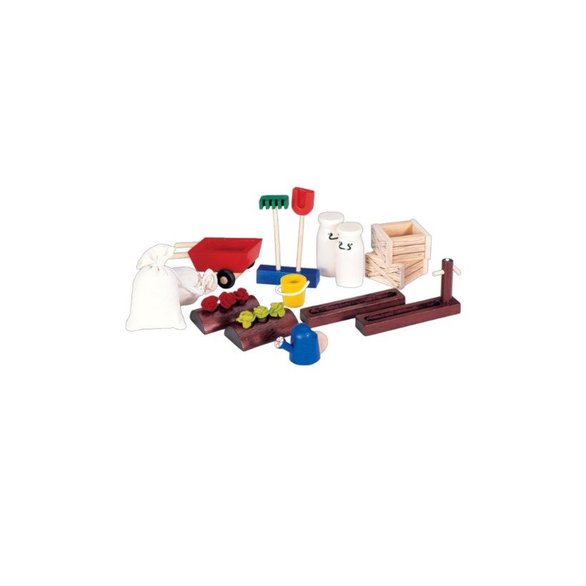 Pin Toys Ξύλινα Αξεσουάρ φάρμας κουκλόσπιτου 16 τεμαχίων