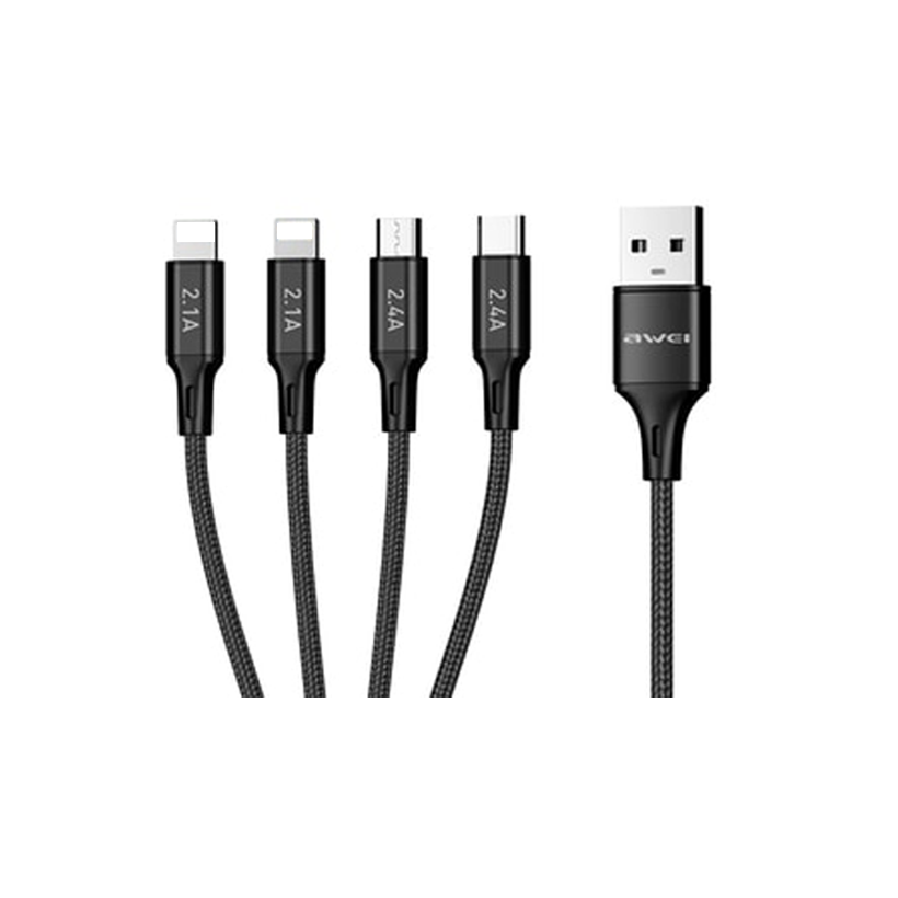 Καλώδιο φόρτισης & data 4in1 - Fast Charge - CL-129 - 1.5m - AWEI - 002295