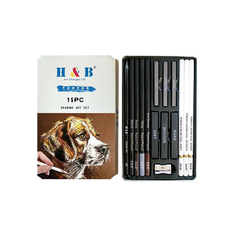 Σετ σχεδίου 15 τεμαχίων σε κασετίνα 19,1x11,6x1,6εκ.