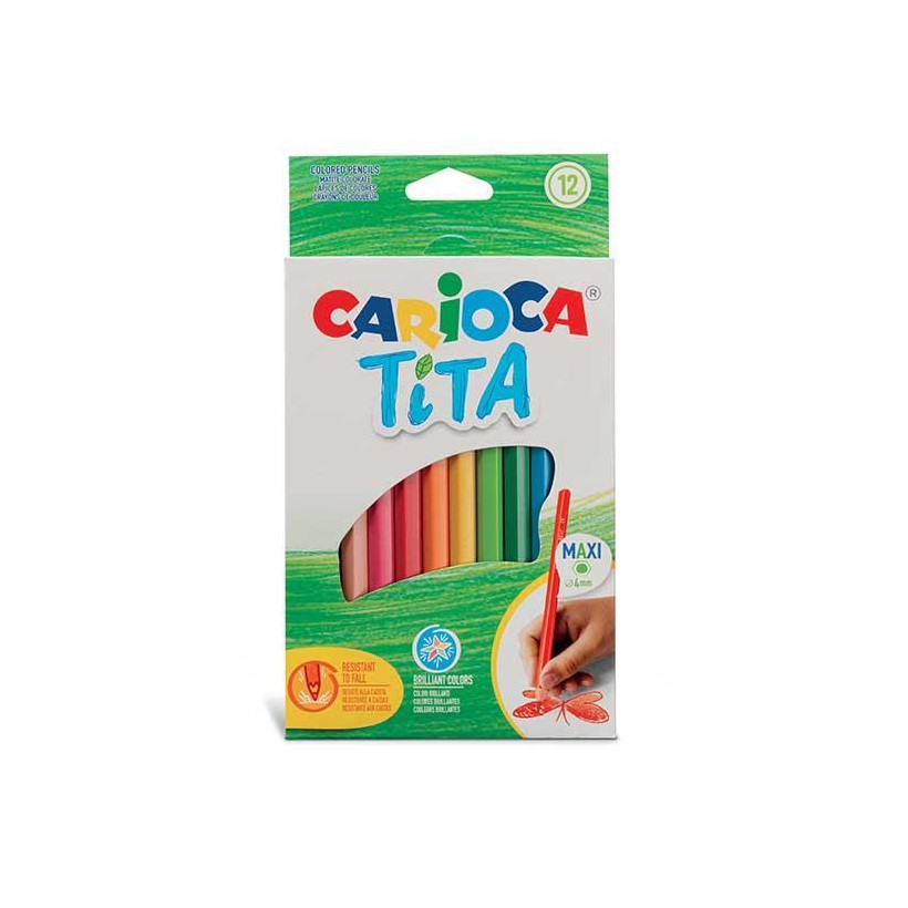 Carioca Tita Erasable maxi ξυλομπογιές με 12 χρώματα