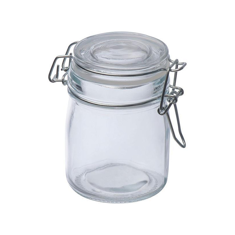 Δοχείο γυάλινο με αεροστεγές κλείσιμο 150 ml. Υ9,2xØ5,7εκ.