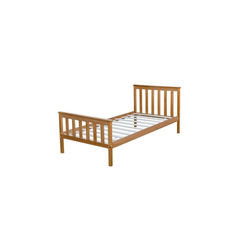 Κρεβάτι μονό Nexdeco Wilton (για στρώμα 90x190εκ.), σε φυσικό χρώμα Υ82x198x98εκ.