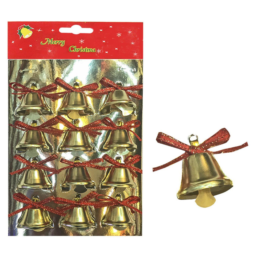 Καμπάνες Μεταλλικές πακ=12τεμ 3x3cm Xmasfest 1131662 93-1642