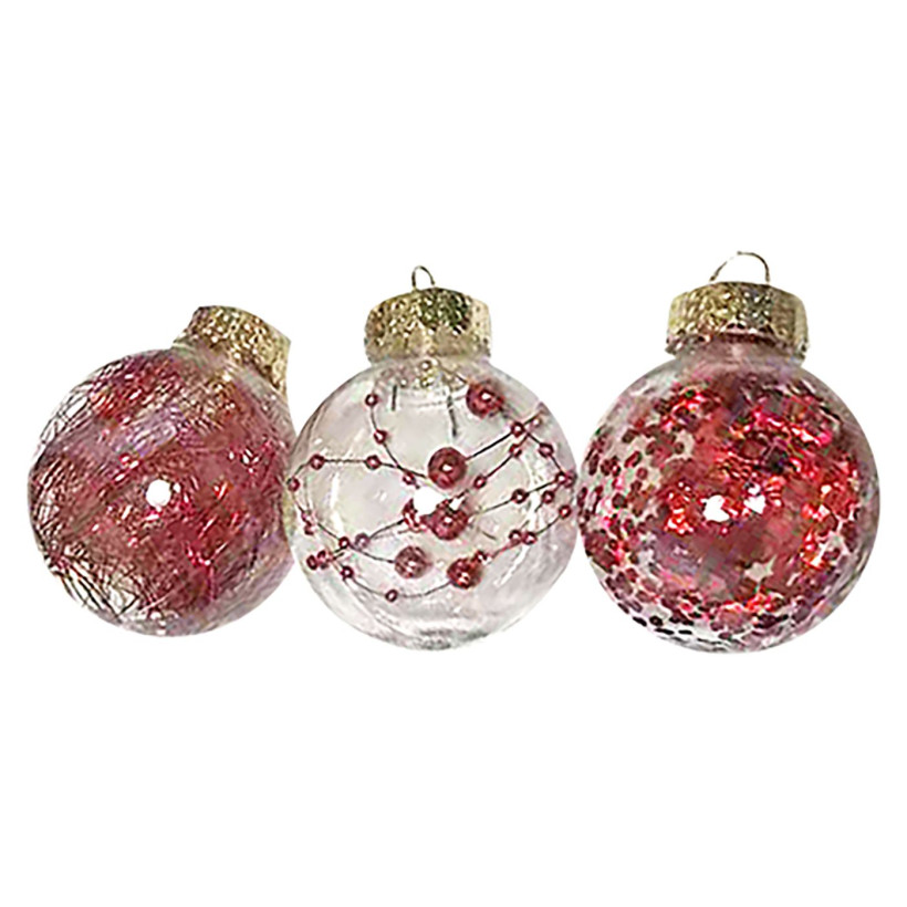 Μπάλες με Γέμιση Ντεκόρ πακ=6τεμ φ8 ø8cm Xmasfest 1132544 Κόκκινο 93-2524-RED