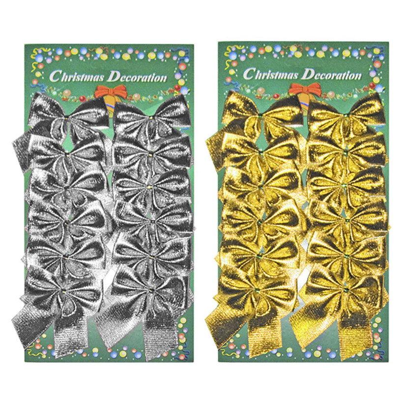 Φιόγκοι Γυαλιστεροί σετ=12τεμ 5,5x6cm Xmasfest 113273 93-253