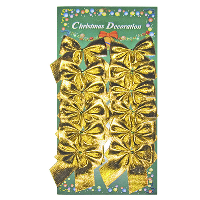 Φιόγκοι Γυαλιστεροί σετ=12τεμ 5,5x6cm Xmasfest 113273 Χρυσό 93-253-GLD
