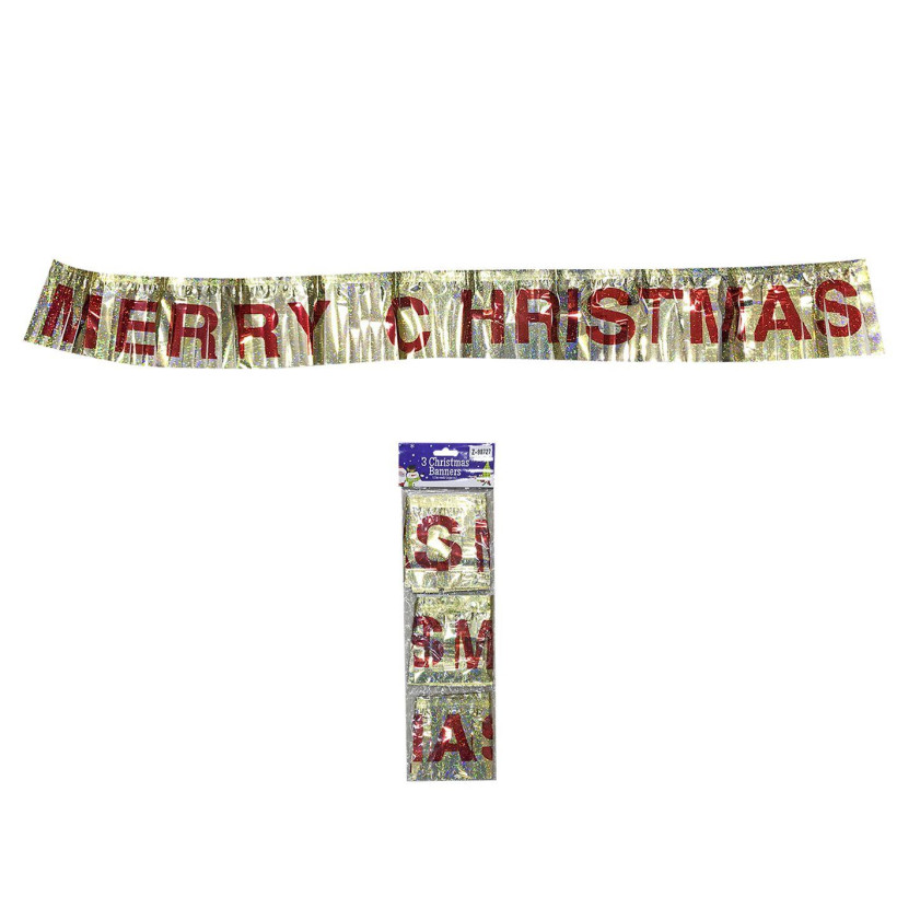 Merry Christmas Μεταλλιζέ Διακοσμητικό 110x12cm Xmasfest 1132627 93-2607