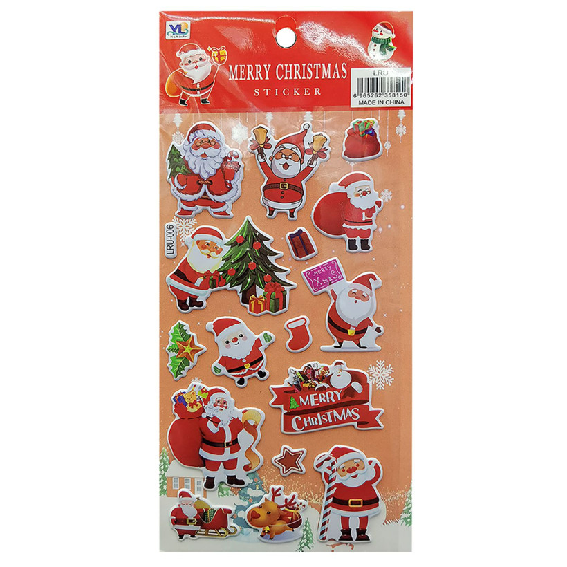 Αυτοκόλλητα 3D Xmas Καρτέλα Μικρή 22x10cm Xmasfest 1133604 - 20 ΤΕΜ 93-3584