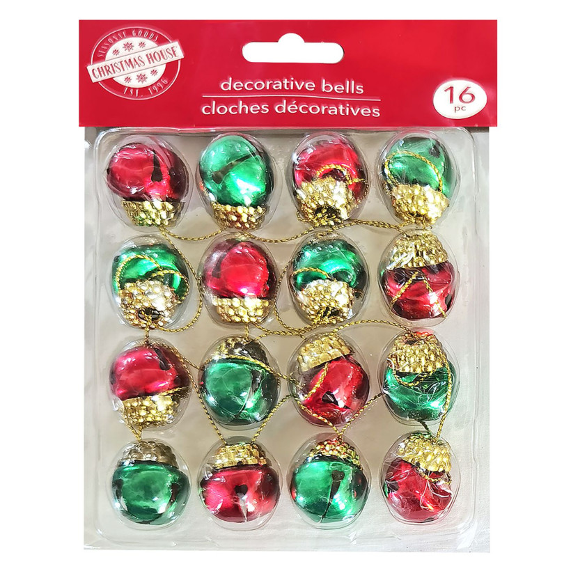 Καμπανάκια Σχέδιο Κουκουνάρι σετ=16τεμ 2x2cm Xmasfest 1133614 93-3594