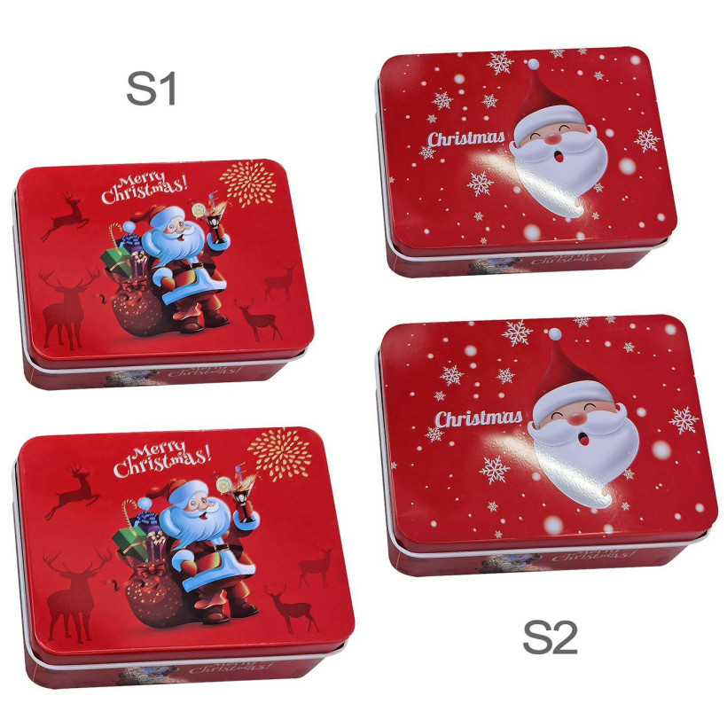 Κουτιά Μεταλλικά Xmas σετ=2 τεμ Ορθογώνια 14x10x4cm & 12x9x3,5cm Xmasfest 1133684 93-3664