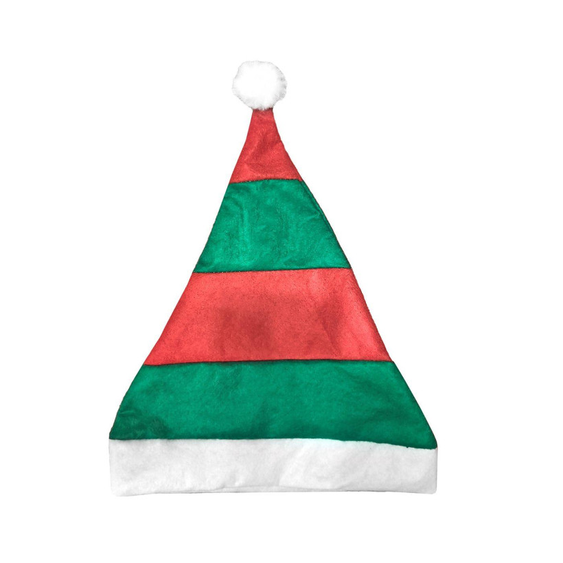Σκούφος Ξωτικού Πράσινο-Κόκκινο Ριγέ 38x27cm Xmasfest 1133786 - 12 ΤΕΜ 93-3766