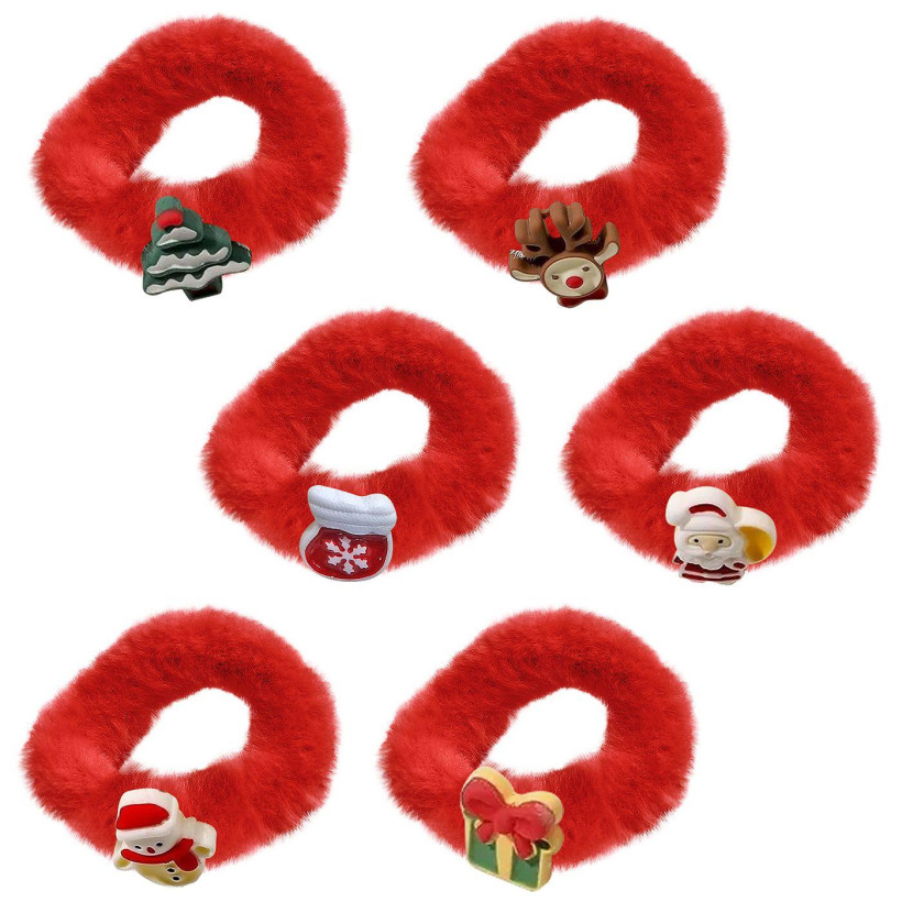 Σούρα Μαλλιών Γούνινη Xmas Φιγούρα  Xmasfest 1133799 - 12 ΤΕΜ 93-3779