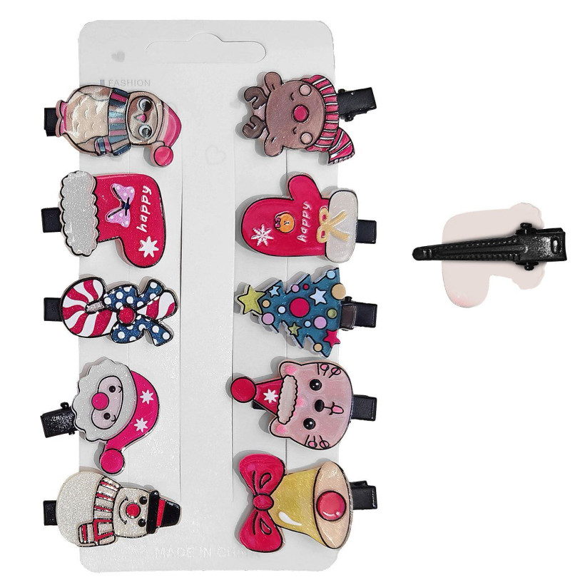 Κλιπ Μαλλιών Xmas Φιγούρα 4cm Xmasfest 1133800 - 10 ΤΕΜ 93-3780