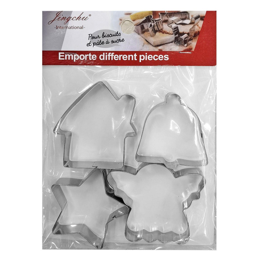 Κουπ πατ Μεταλλικά σετ=4 Φιγούρες Xmas 19x14cm (φιγούρα ~6-7cm) Xmasfest 1133818 93-3798