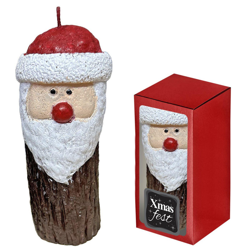 Κερί Άγιος Βασίλης σε Κορμό 15x7cm Xmasfest 1133845 93-3825