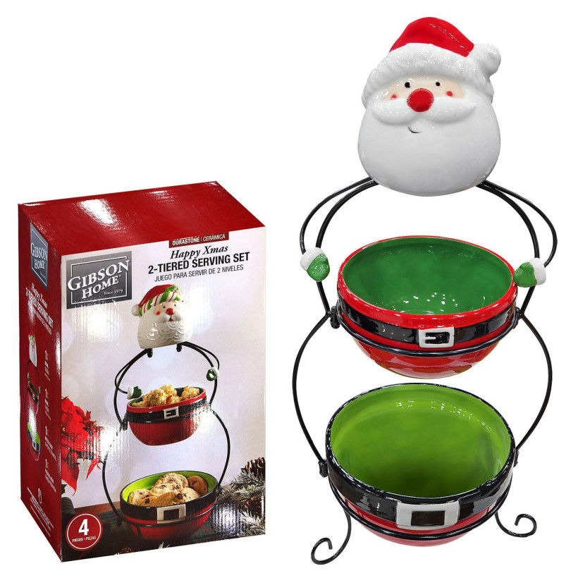 Σετ Άγιος & 2 Μπωλ σε Μεταλλική Βάση 50x26cm Xmasfest 1133861 93-3841