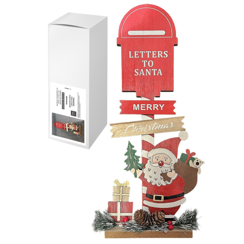 Διακοσμητικό Ξύλινο Letters to Santa 40x17x6cm Xmasfest 1133913 - 6 ΤΕΜ 93-3893