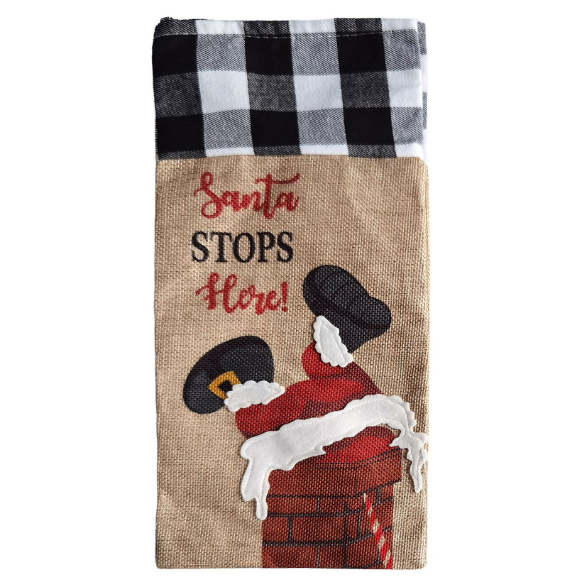 Θήκη Κρασιού Xmas Λινάτσα 34x16cm Xmasfest 1133951 93-3931