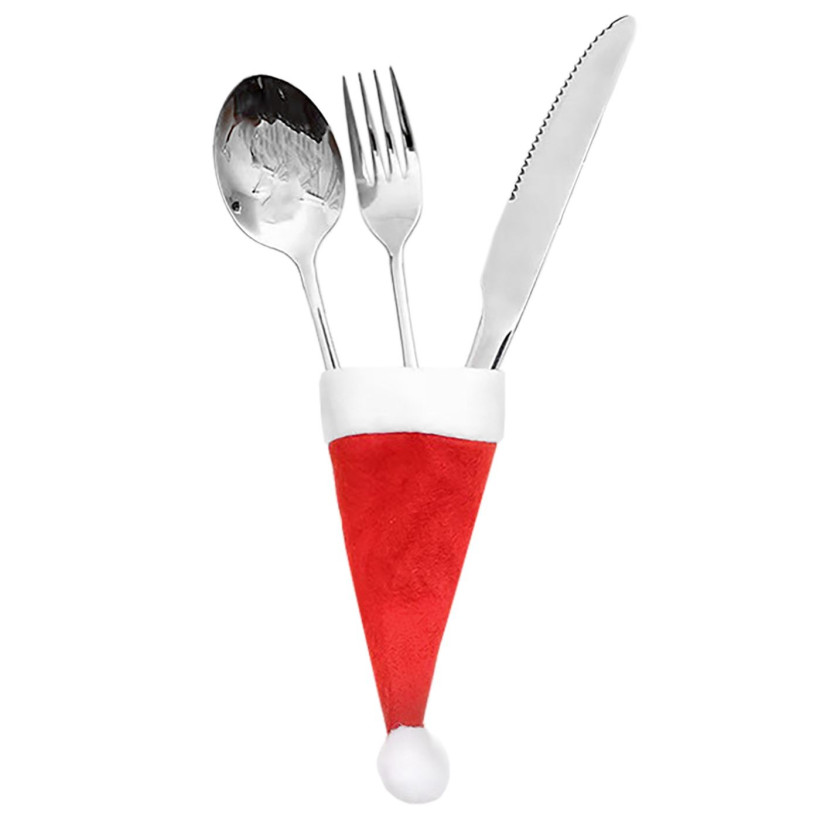 Θήκη Μαχαιροπήρουνων Xmas Σκουφάκι 12x6cm Xmasfest 1133960 - 10 ΤΕΜ 93-3940