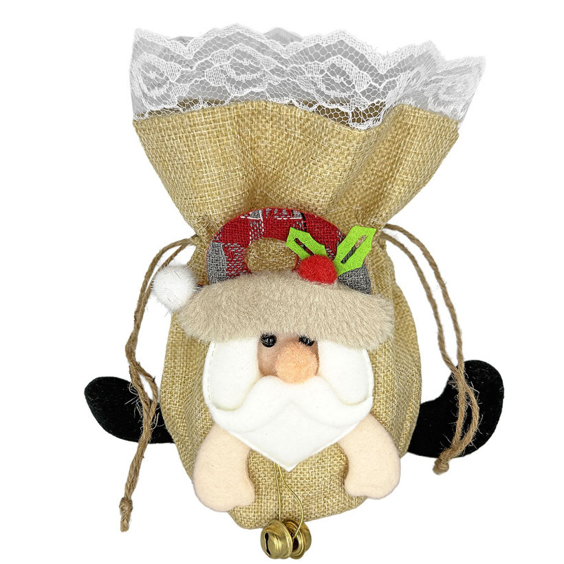 Τσαντάκι Λινάτσα Πουγκί Xmas 26x16cm Xmasfest 1133970 93-3950