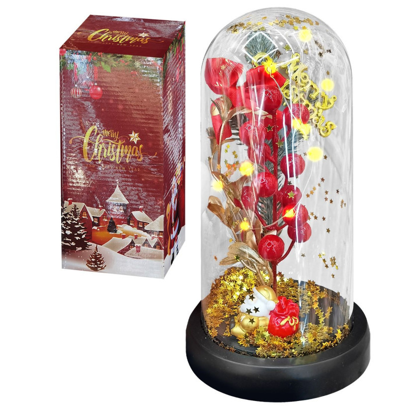 Γυάλα με Φως, Κλαδί Γκι, Άγιο Βασίλη 22x11cm Xmasfest 1133971 93-3951