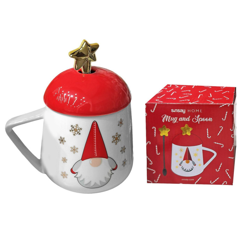 Κούπα Πορσελανης Xmas με Καπάκι 14x9,5cm 400ml Xmasfest 1133998 93-3978