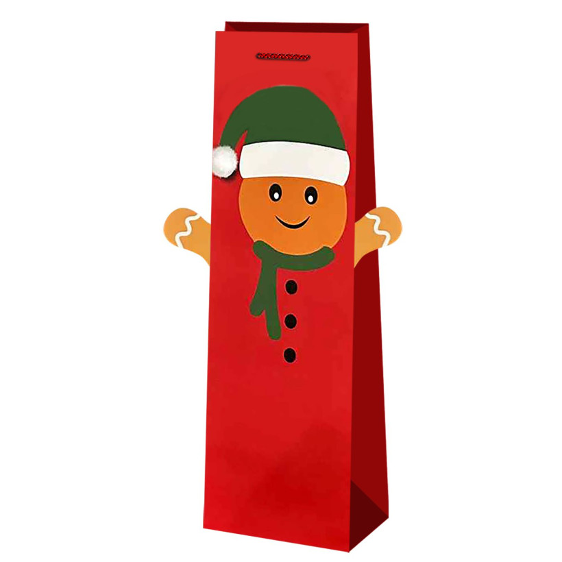 Τσάντα Δώρου Χάρτινη Ποτού Xmas Φιγούρα 37x13x13cm Xmasfest 1134022 - 12 ΤΕΜ 93-4002