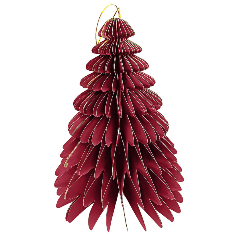 Δέντρο Χάρτινο 3D Πτυσσόμενο 31x24cm Xmasfest 1134041 Κόκκινο 93-4021-RED