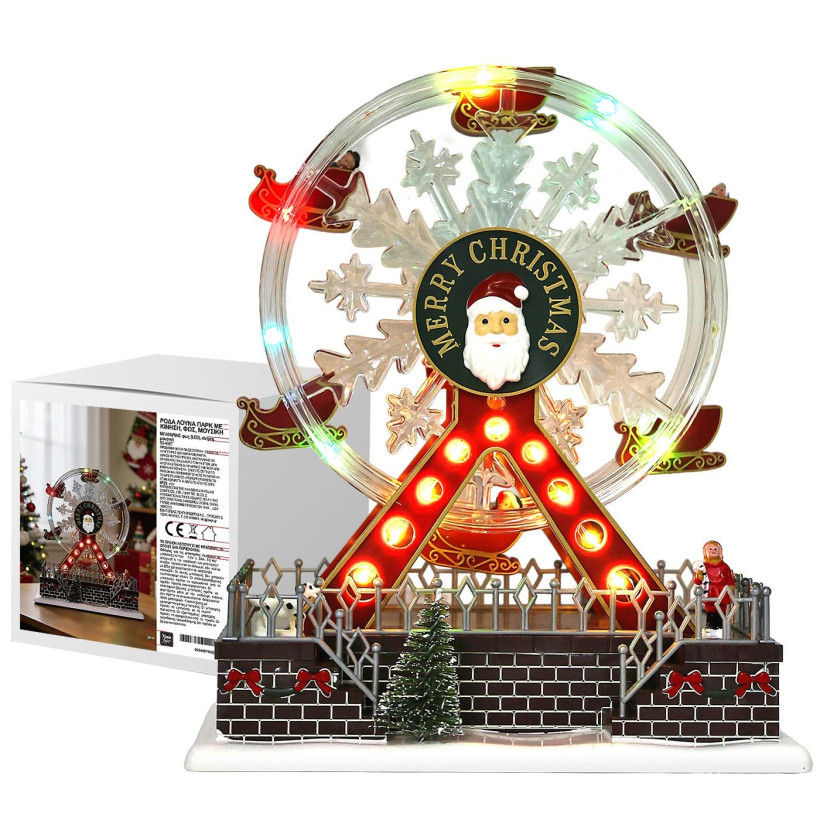 Ρόδα Λούνα Παρκ με Κίνηση, Φως, Μουσική 28x23x16cm Xmasfest 1134087 93-4067